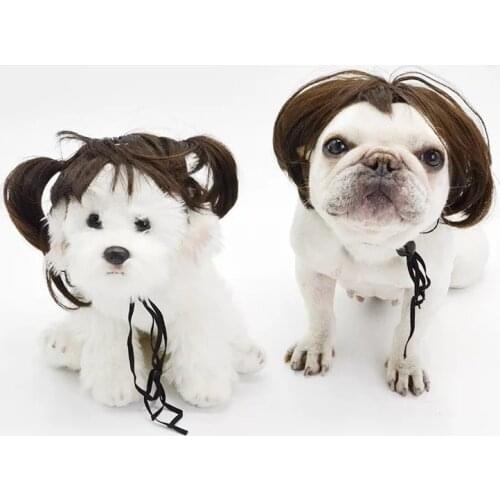 Funny Pet Dog Wig Cat Dog Cospaly Props Wigs Costume Decorative Hair Dress Up Halloween Festival Party Clothing Headdress
