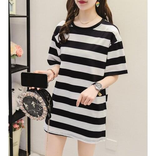 Harajuku Women Striped Tshirt Long Sleeve Fashion Female T-shirts Tops Casual Oversized Ladies T Shirt O-neck Basic Womens Tops