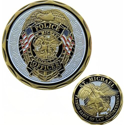 St Michael Police Officer Badge Patron Saint Commemorative Challenge Coin Art Souvenir Gift