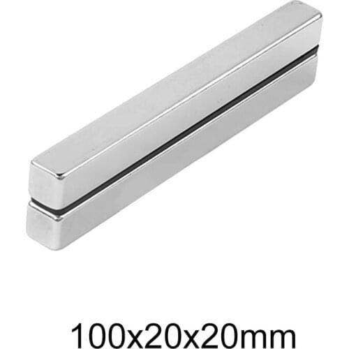 1PC 100x20x20 N35 Thick Strong Neodymium Magnets Block Permanent Magnet 100x20x20mm Powerful Magnetic Magnet sheet 100*20*20 mm