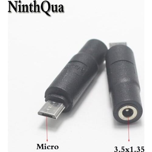 1pcs Micro USB Male Plug to 3.5*1.35mm Female DC Power jack Charging Connector for Table Lamp Beauty Instrument ext