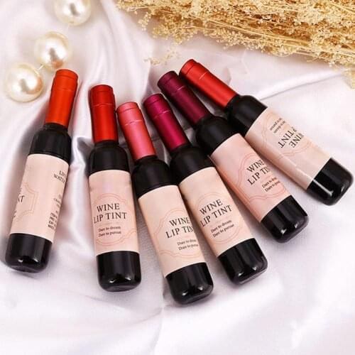 1PC Wine Red Lip Tint Korean Style Baby Pink Lips Gloss For Women Waterproof Moisturizing Makeup Cosmetic Red Liquid Lipstick