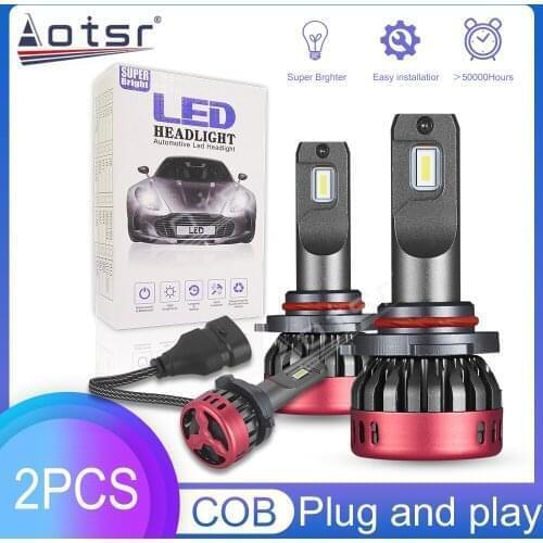 2Pcs Car Headlights Bulbs LED H7 H4 H11 9006 9005 90W 9000LM Decoder Automobile Lamp Headlamp Front Fog Lights 6000K 12V Auto