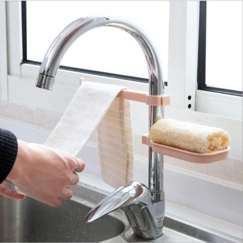 2Pcs/Set Sponge Holder Kitchen Organizer Plastic PP Tap Sink Storage Holder Rack Fashion Kitchen Accessories Organizer Shelf