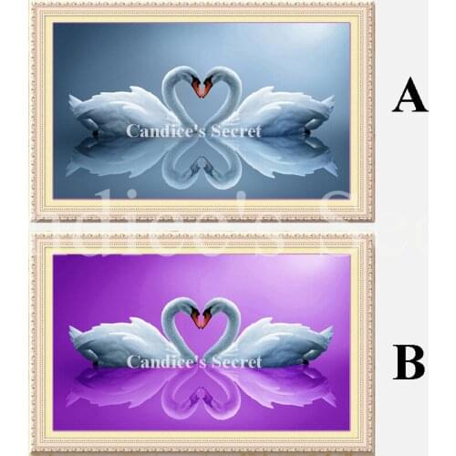 3D DIY Diamond Embroidery Swan River Kiss Stitch Square Drill Heart Pattern Home Decorative Paintings diamond painting