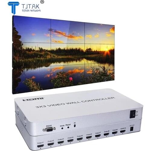 3x3 Video Wall Controller| 9 Channels | 1 HDMI Input & 9 Outputs | 13 Display Modes 1X2 1x4,2x2,2x3,2x4,3x1,3x2,3x3,4x1, 4x2