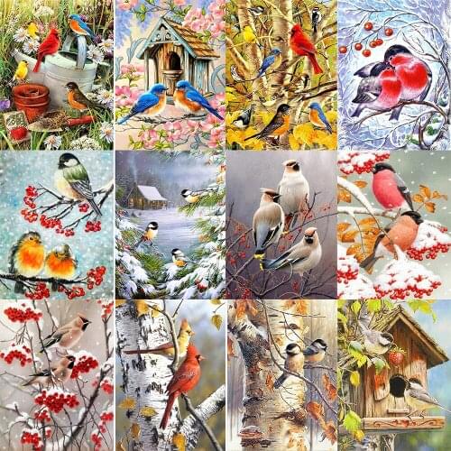 Diamond Painting DIY Cross Stitch Kit Bird Decoration Painting 5D Rhinestone Embroidery Mosaic Embroidery