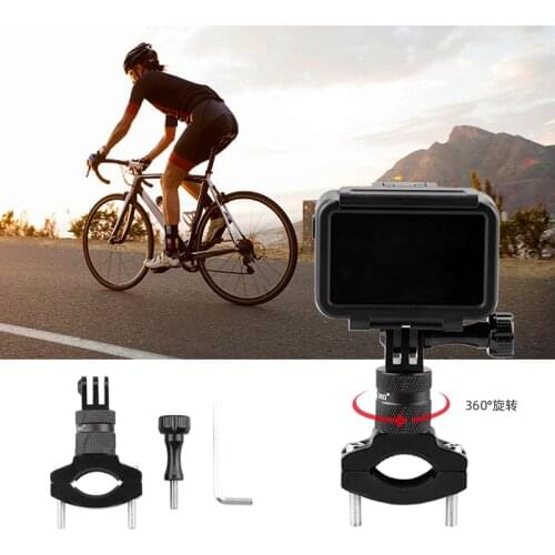 Bicycle Motorcycle Handlebar Aluminum Clip Bracket Holder Suitable for Osmo Action GoPro Hero 9 5 6 7 8 Sports Camera Accessory