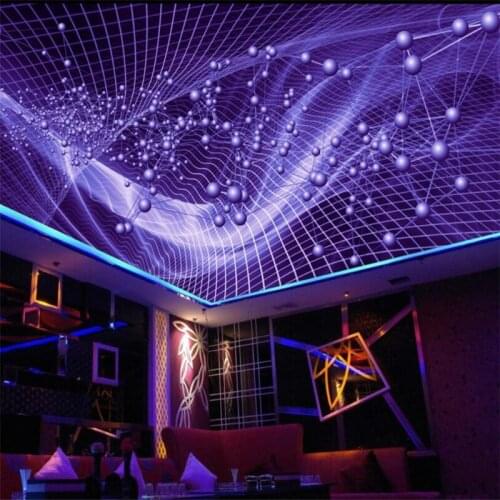 Beibehang Large custom-made abstract dazzling colorful fashionable ceiling ceiling tiled decoration