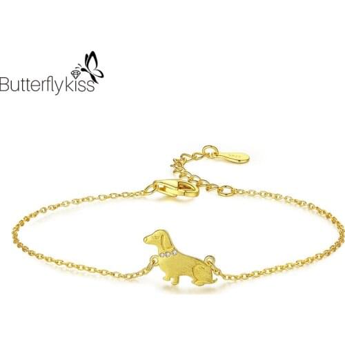 BK Real 925 Sterling Silver Bracelets For Women Cute Dog Bracelet Gift To Couples Female Birthday Engagement Gifts