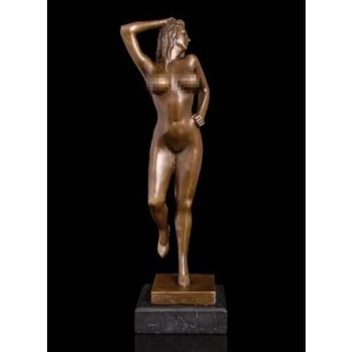 Bronze sculpture stand nude women statue marble base