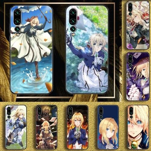 Anime Violet Evergarden Phone case For Huawei P Mate P10 P20 P30 P40 10 20 Smart Z Pro Lite 2019 black 3D funda fashion coque