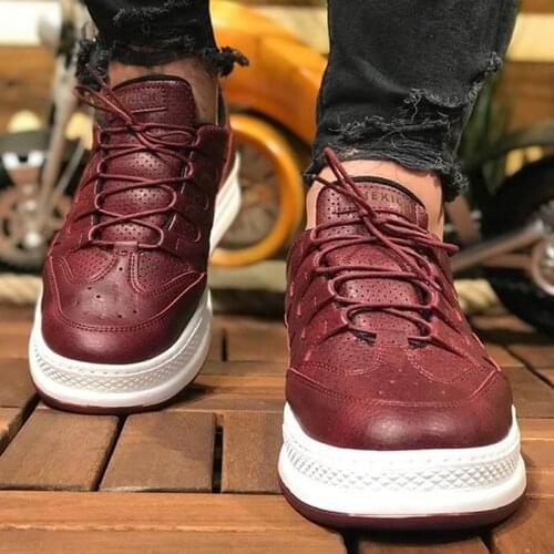 Chekich Mens Casual Shoes Claret Red Color Non Leather Summer Season Flexible Fashion Breathable Wedding Formal Suits Office Flat Orthopedic Sewing and High Outsole White Base Walking Sneakers Odorless CH040 V2