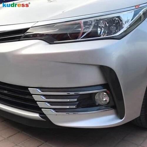 For Toyota Corolla 2017 2018 Facelift Chrome Front Fog Light Trim Cover Foglight Molding Strip Sticker Car Styling Accessories