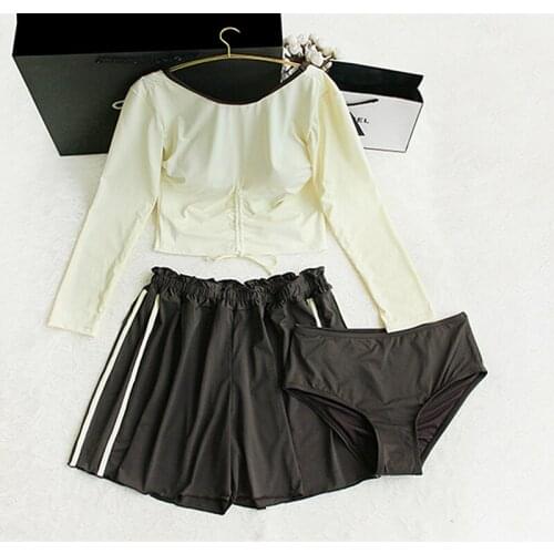 FGHFU three-piece suit is prevented bask in long tall waist swimming girl sportswear swim suit Women Tankini Bathing suit 2020