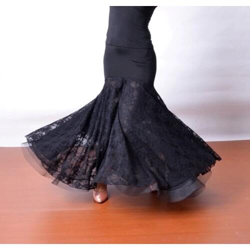 Ballroom dance modern dance lace package hip lace skirt S13021 fishbone hem skirt