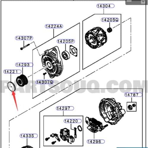Cover--Generator pulley for Mitsubish i LANCER OEM: 1800A074