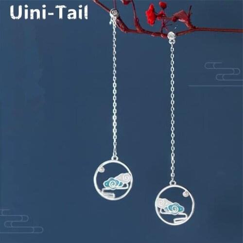 Uini-Tail hot sale new 925 sterling silver temperament fashion long auspicious cloud ear line Chinese style exquisite fashion