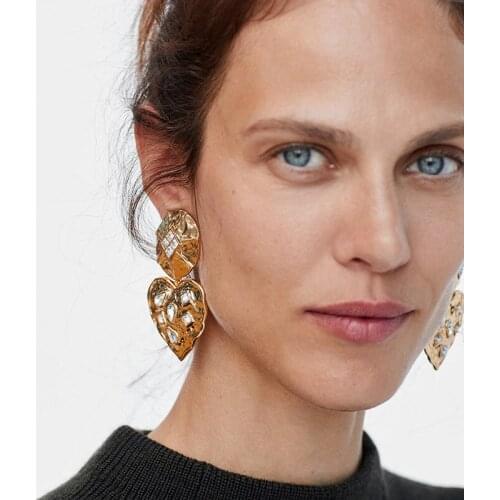 Fashion Charming Heart-Shaped Drop Earrings Womens Simple Temperament AlloyMetal Earring Geometric Round Jewelry