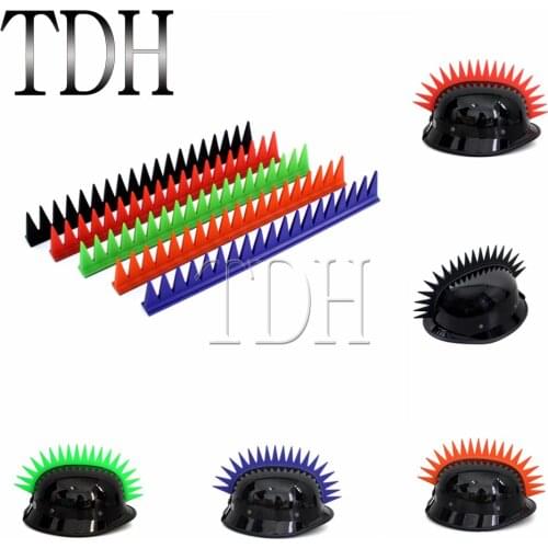 5 Colors Mohawk Spikes Motorcycle Helmet Rubber Sticker Punk Style Rubber Stick For Universal Dirt Biker Motocross