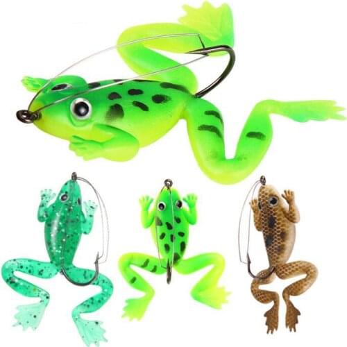 Mounchain 5.2G 6CM Simulate Soft Frog Lure Bait with Hook Artificial Bait Fishing Tackle Accessories 4PCS/Set
