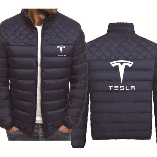 2021 NEW Spring Autumn Men Zip Jacket Tesla car Logo Printing Casual Cotton High Quality Thicken Warm Wool Fleece Jacket