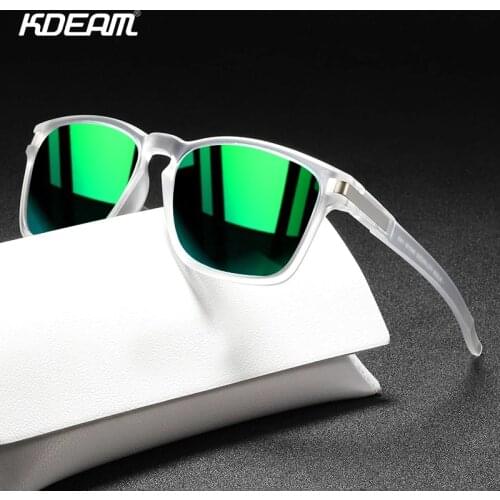 KDEAM Fashion Polarized Sunglasses Men Women Brand Sport Style Square Sun Glasses High Quality Lightweight Frame UV Goggles B34