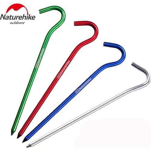 Naturehike 8Pcs/Lot Outdoor Camping Accessory Aluminium Alloy Tent Peg Tent Stake Tent Nail To Nail 16cm NH15A008-I