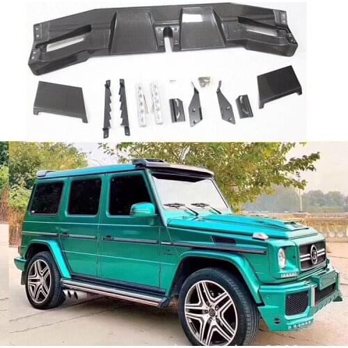 For Mercedes-Benz W463 1990-2018 G-Class G300 G350 G500 G550 G55 G63 G65 AMG Carbon Fiber Front Roof Top Wing Spoiler repacking