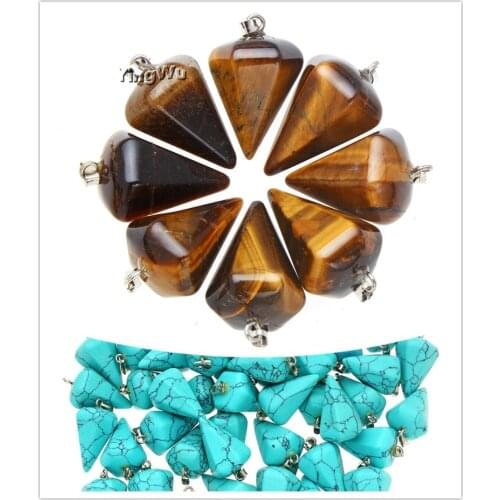 Yingwu Charm Natural Pendulum Cone Stone Pendants Accessories Parts Jewelry Women Necklaces Only Pendants DIY