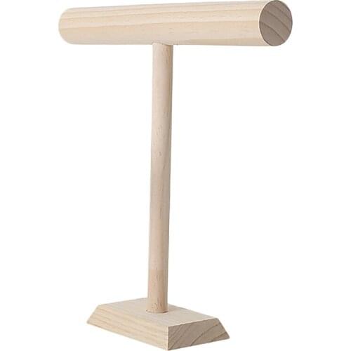 Portable Wooden Bracelet Bangle Necklace Display Stand Holder Watch Jewelry Organizer T-Bar Rack