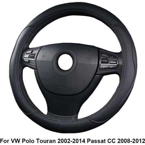 For VW Polo Touran 2002-2014 Passat CC 2008-2012 Car Steering Wheel Cover Wrap Non-slip Funda Volante Auto Car Accessories