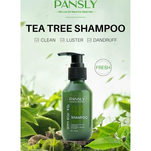 PANSLY natural tea tree extract shampoo refreshes and controls the scalp and helps hair regeneration