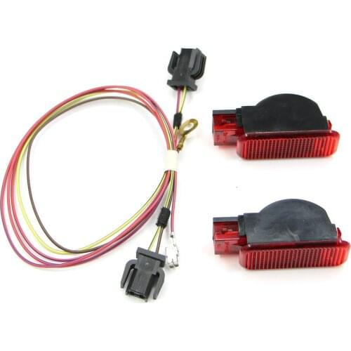 TUKE 1 Unidades Rojo Luz de Advertencia de Puerta Del Panel Interior + Cable de Harness Connection enchufe Para A3 S3 A4 A6 S6 Q
