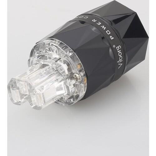 High Quality Viborg VE503S+VF503S Pure Copper Silver plated EU male power plug connector +IEC female connector