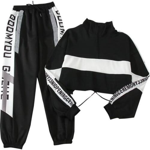 Women Tracksuits Letter Print 2 Piece Outfit Sweatshirt+Casual Sport Sweatpants Fashion Set Fitness Sporty Streetwear Clothes