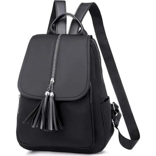 Women Black Backpack Fashion Oxford ClothWaterproof Casual Large Capacity Lightweight Bookbag Travel Daypack Bag Ladies Girls