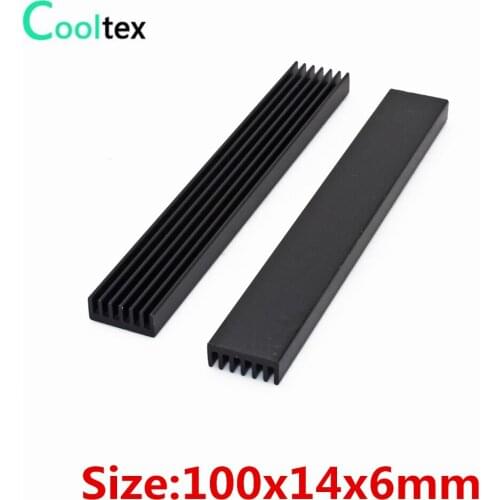 100pcs Extruded Aluminum heatsink 100x14x6mm heat sink radiator for Electronic Chip RAM LED IC COOLER cooling
