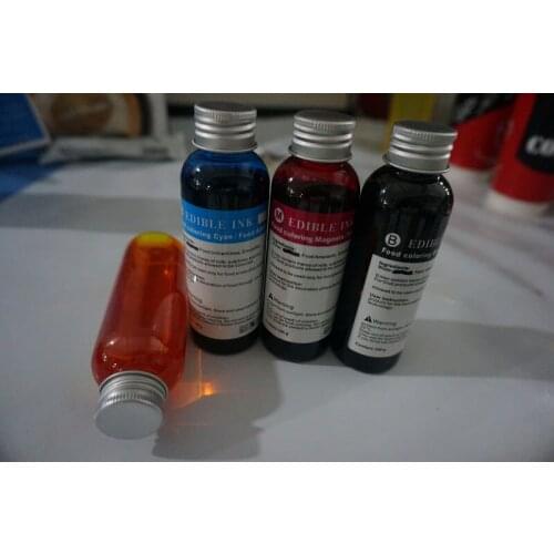 2set /Lot , 4*100ml per set Edible ink for coffee Flatbed Printer to print coffee , cake , candy etc