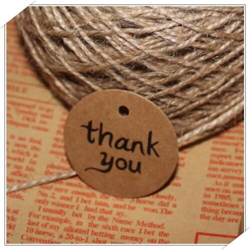200PCS Kraft Price Tags+40M Strings Paper Thank You Tag Paper Cards DIY Gift Tags for Handmade cake/garment/Gift box