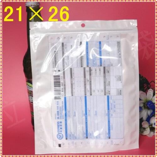 21*26cm White / Clear Self Seal Zipper Plastic Packaging Pack OPP Poly Bag, Ziplock Zip Lock Bag Package W/ Hang Hole For Party