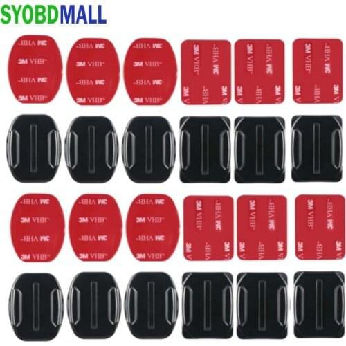 24pcs Flat Curved Adhesive Mounts Sticker Mount for GoPro Hero 8 Black 9 7 5 for Xiaomi Yi 4K Mijia SJCAM Action Camera Go Pro