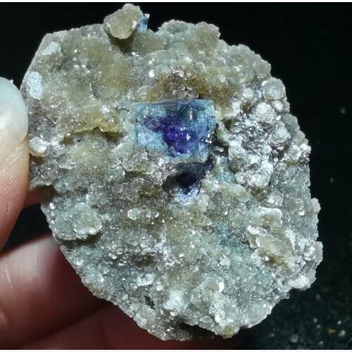 29.7gTeaching of Energy Geology of fluorite and mica crystal symbiotic mineral stone decoration and restoration in Yaogang Count