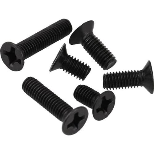 30pcs M2.5 countersunk head screws cross mechanical screws furniture decorative bolts black 4mm-12mm length