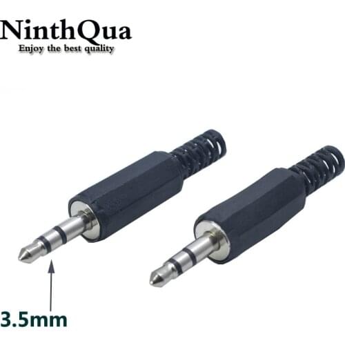 5Pcs/Lot 3.5mm HeadPhone Connector Male Two Channel Audio Jack Plug 3.5 Mm With Black Plastic Housing Size 5 x 0.9 cm
