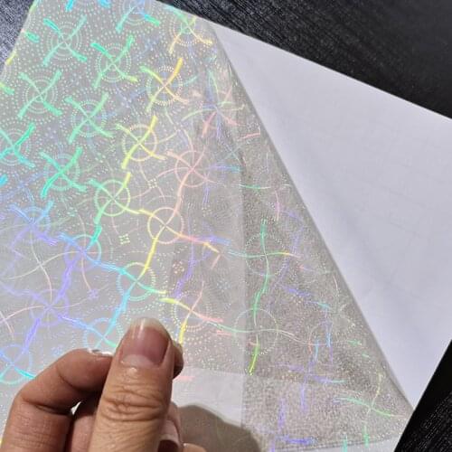 50 Sheets A4 Holographic Foil Adhesive Tape Back windmill Transparent Hot Stamping On Paper Plastic 210x297mm Photo Paper