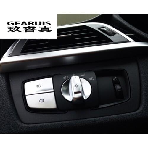 Car styling For BMW 1 2 3 4 Series F22 F20 F52 F30 F34 Headlight Switch Buttons Decorative Frame Cover Sticker Auto Accessories