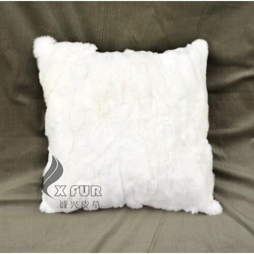 Free Shipping CX-D-72-X White Aliexpress Wholesale Fashion Real Rex Rabbit Fur Cusion Cover