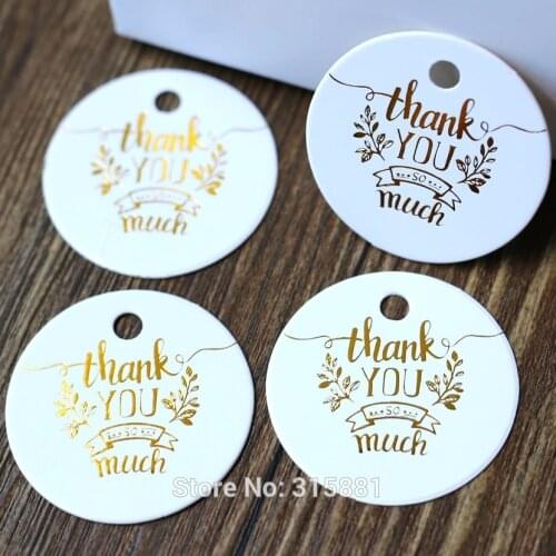 Golden Thank You so much Tag, Gift Tags, Wedding Thank You Tags,Thank You Printable, Favor Tag 100pcs/lot