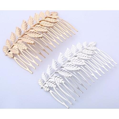 Greek Bridal Wedding Hair Accessories Headdress Gold Silver Leaf Headband Hair Comb Clip Hairpin Crown Jewelry Headpiece